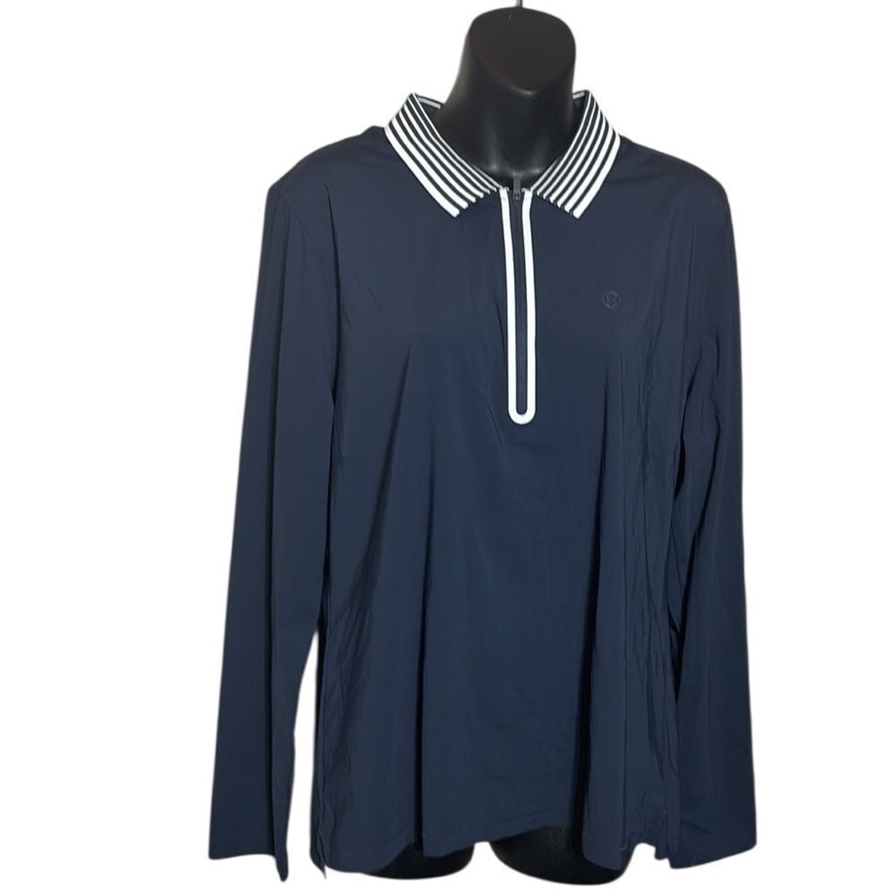 G/fore women’s xl featherweight zip long sleeve golf polo twilight blue new